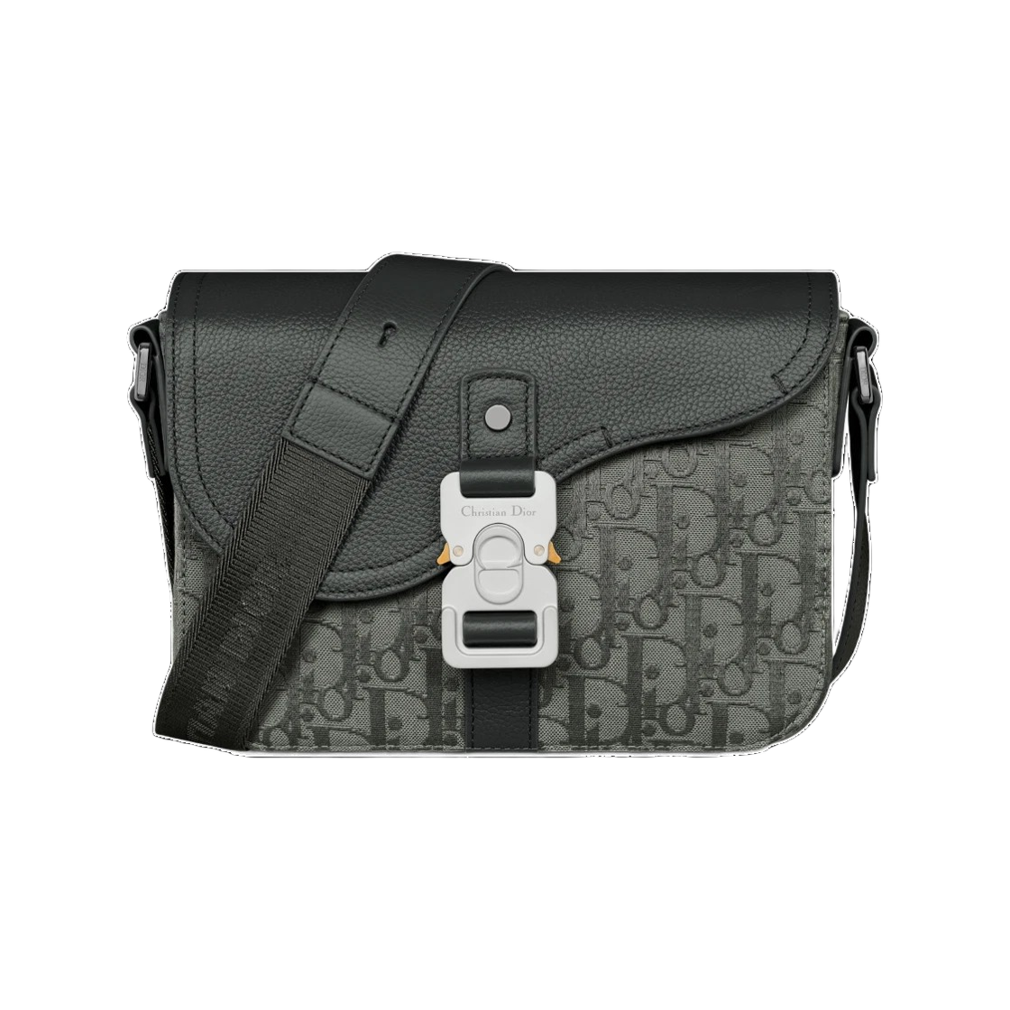 1ADPO049JCL H870 25F [15% 쿠폰] Dior Small Saddle Messenger Bag with Flap Dior Oblique Canvas And Grained Calfskin Anthracite Gray