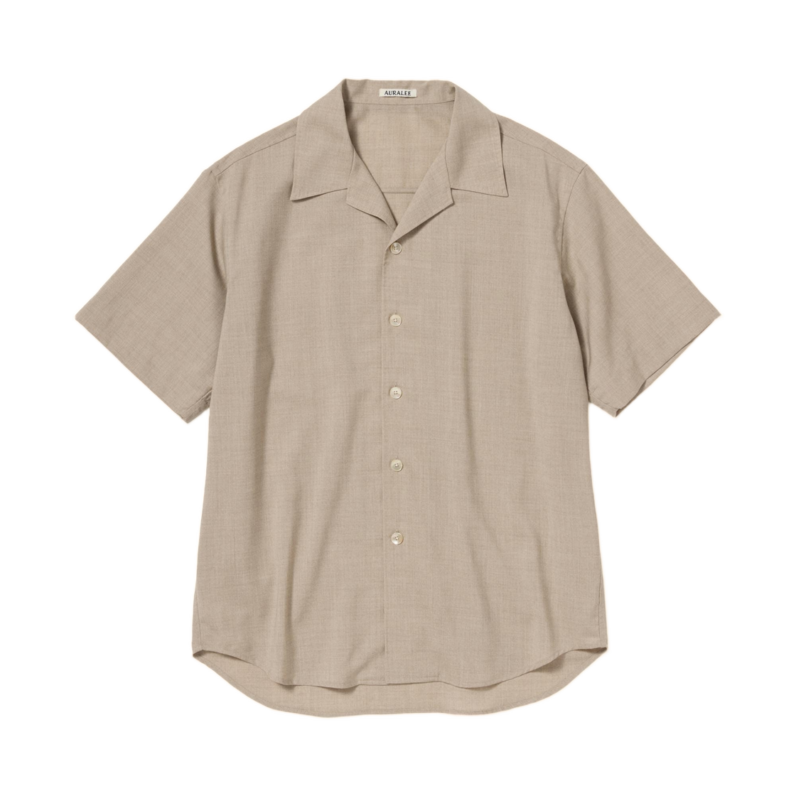 A26SS02CP Auralee Summer Twist Cashmere Pora Half Sleeved Shirt Top Brown Beige - 26SS