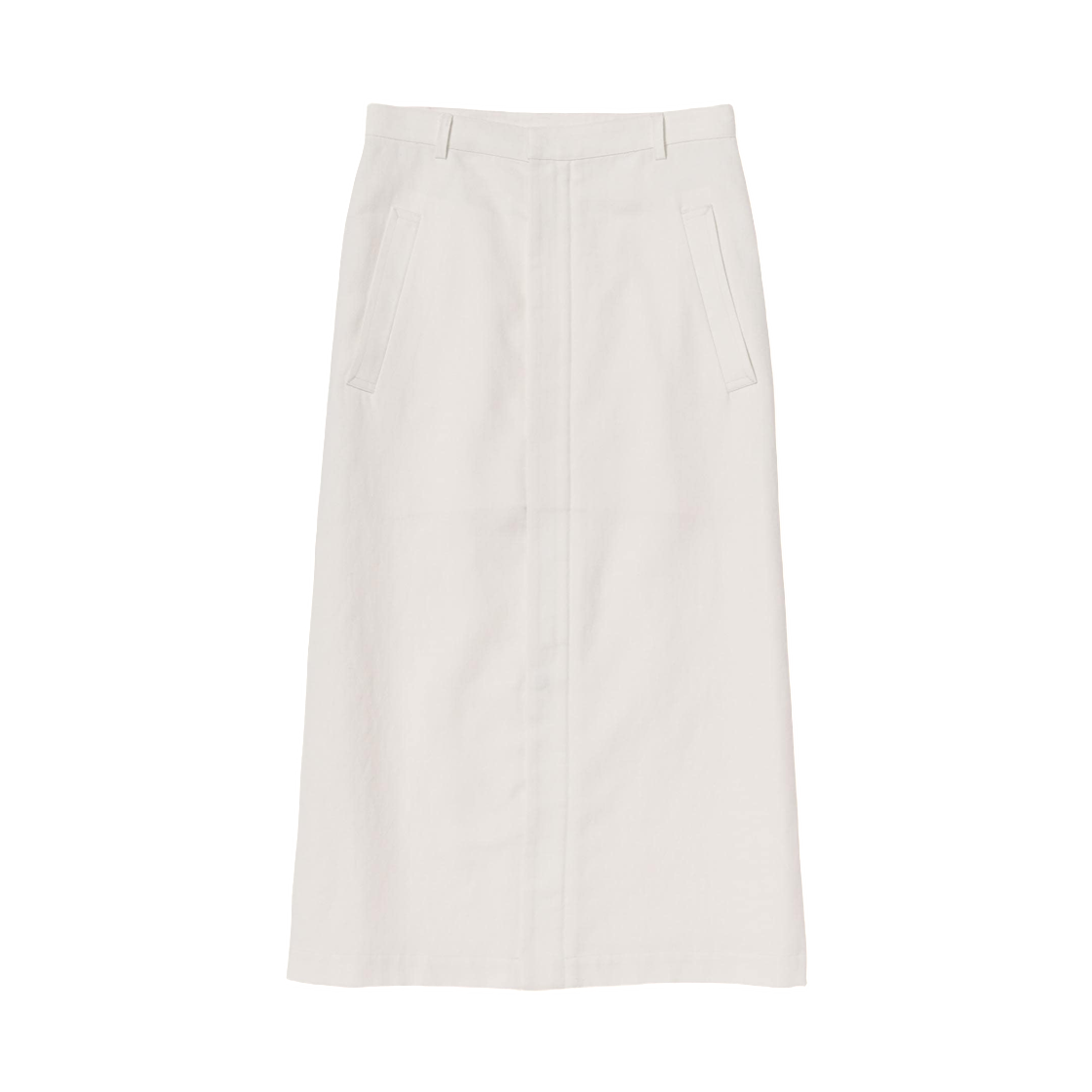 A26SS06WO (W) Auralee Wool Cotton Linen OX Skirt Off White - 26SS
