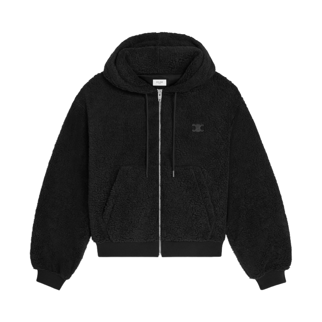 RV1562Z52-38NO Celine Polar Fleece Hoodie Jacket Black