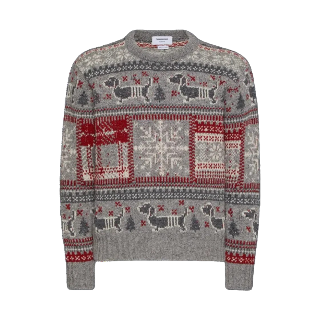 MKA532A Y1032 055 25S [15% 쿠폰] Thom Browne Holiday Hector Mohair Tweed Crewneck Pullover Grey