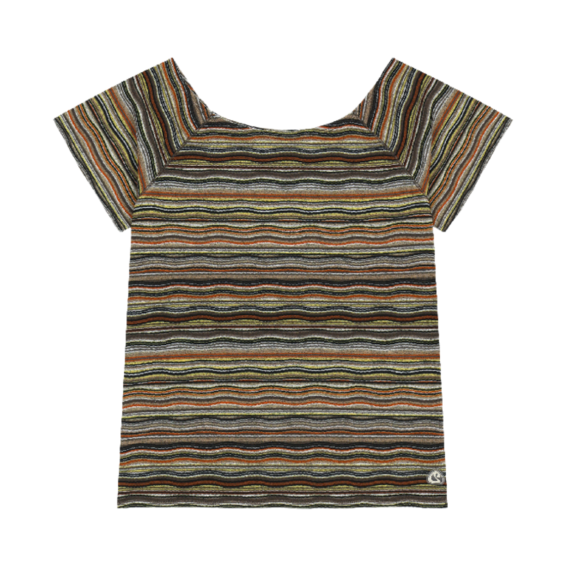코이세이오 웨이브 스트라이프 니트 티셔츠 브라운(COYSEIO Wave Stripe Knit T-Shirt Brown)