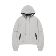 COYSEIO Flower Point Zip-Up Hoodie Melange Grey