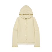 COYSEIO Twofold Button-Up Hoodie Ivory