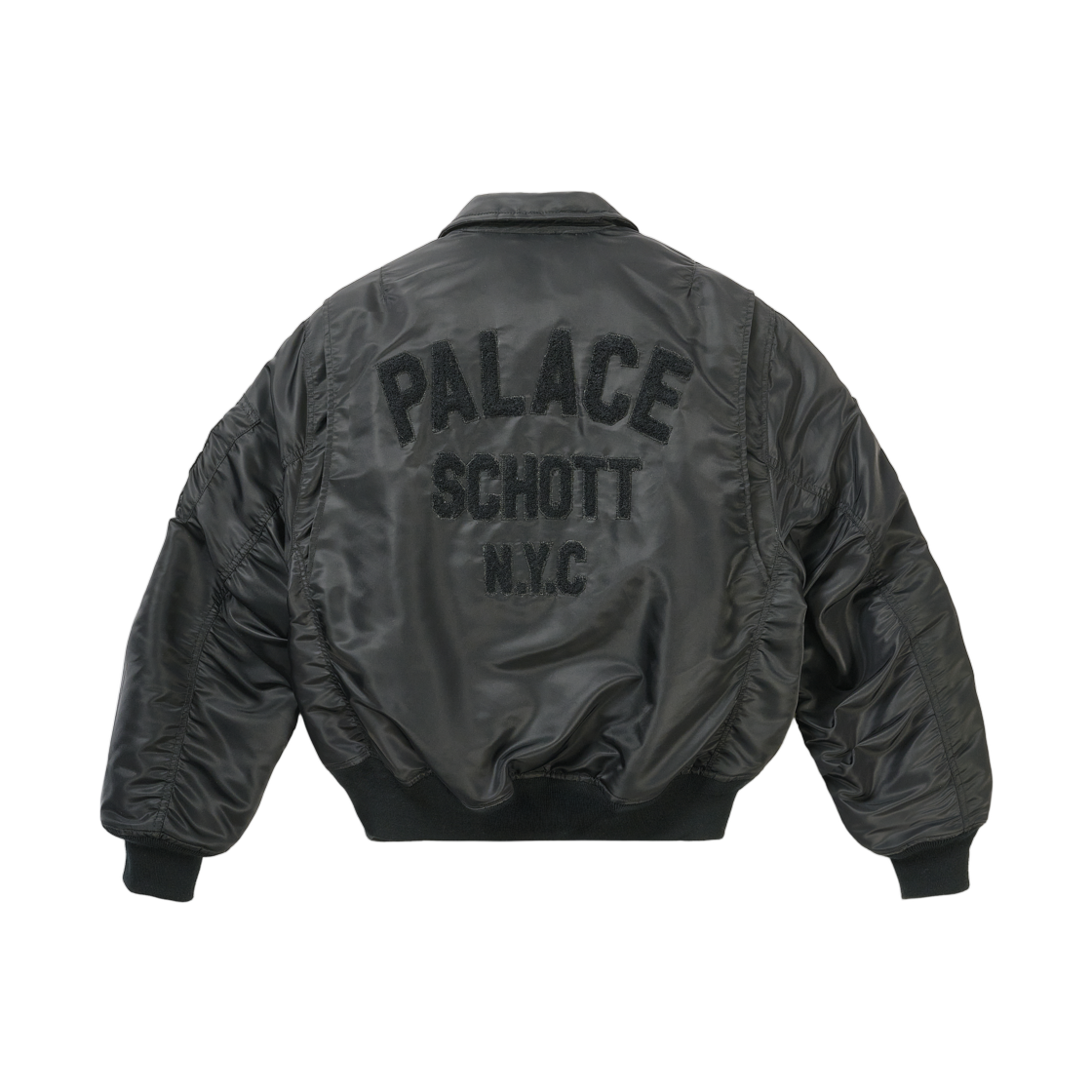 팔라스 x 쇼트 CWU 90's 핏 봄버 자켓 블랙 - 26SS(Palace x Schott CWU 90's Fit Bomber Jacket Black - 26SS) - 2