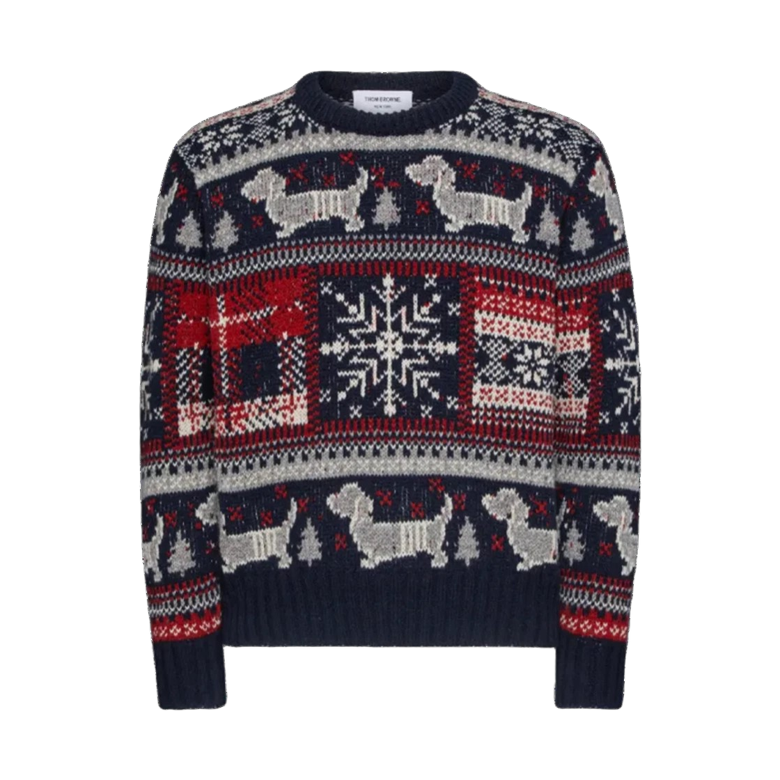 MKA532A Y1032 415 25S [15% 쿠폰] Thom Browne Holiday Hector Mohair Tweed Crewneck Pullover Blue