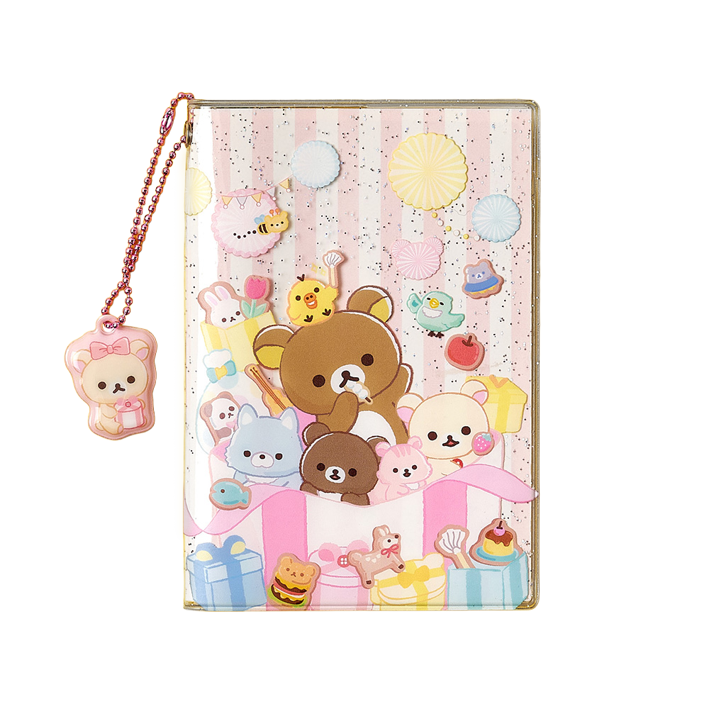 대원미디어 리락쿠마 여행 여권케이스 커버 캐릭터 참 핑크 글리터(Daewonmedia Rilakkuma Passport Case Cover Pink Glitter)