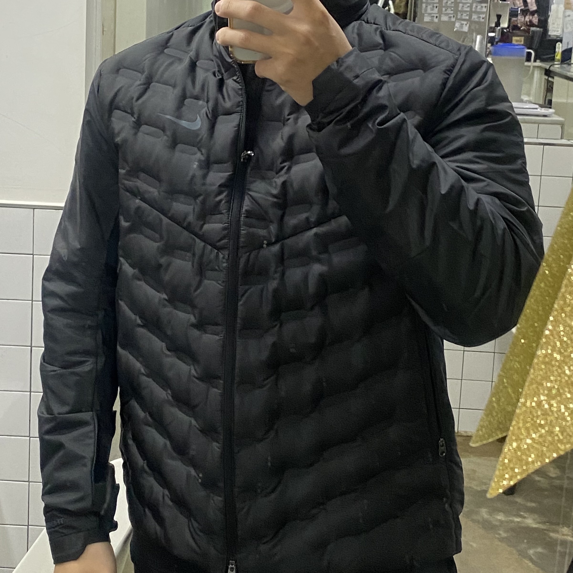 Nike Therma-Fit ADV Aeroloft Repel Down Running Jacket Black - Asia 착용 스타일