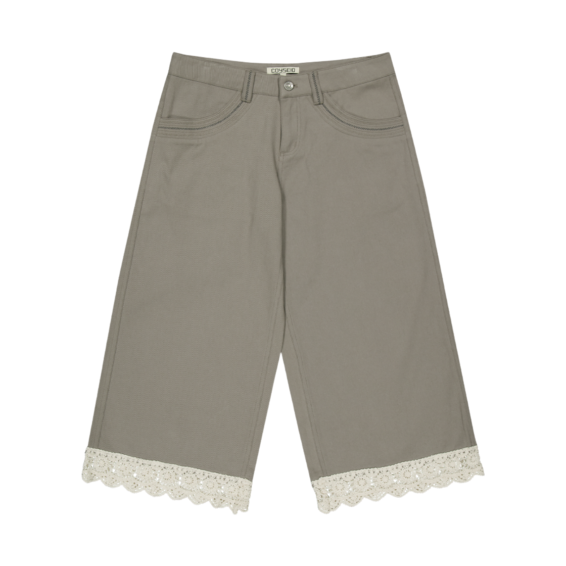 코이세이오 니트 레이스 팬츠 애쉬 브라운(COYSEIO Knit Lace Pants Ash Brown)