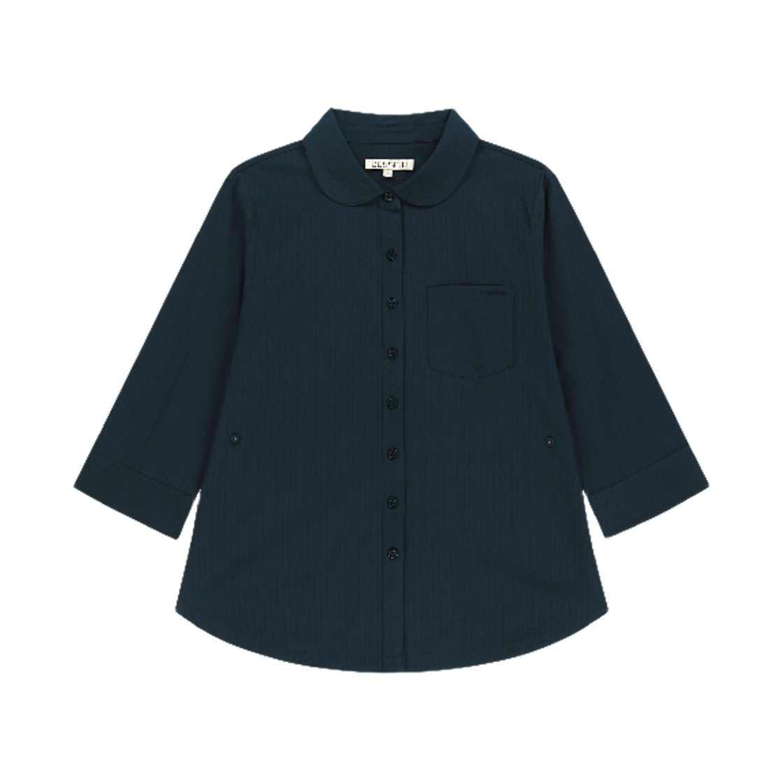 코이세이오 라운드 카라 카프리 셔츠 네이비