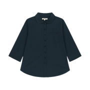 COYSEIO Round Collar Capri Shirt Navy
