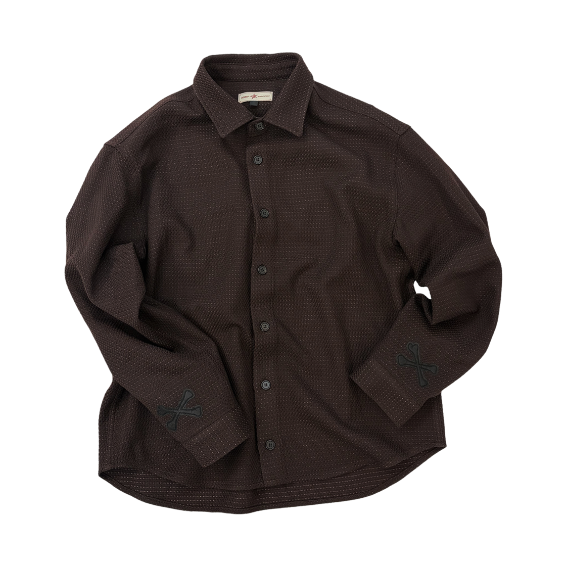 아오이로 본 패치 재패니즈 울 셔츠 코게차(Aoiro Bone Patch Japanese Wool Shirt Kogecha)