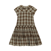COYSEIO Raw Edge Check One Piece Brown