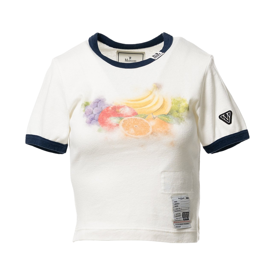 K16TS792-WHITE (W) Maison Mihara Yasuhiro Fruit Printed Ringer Mini T-Shirt White