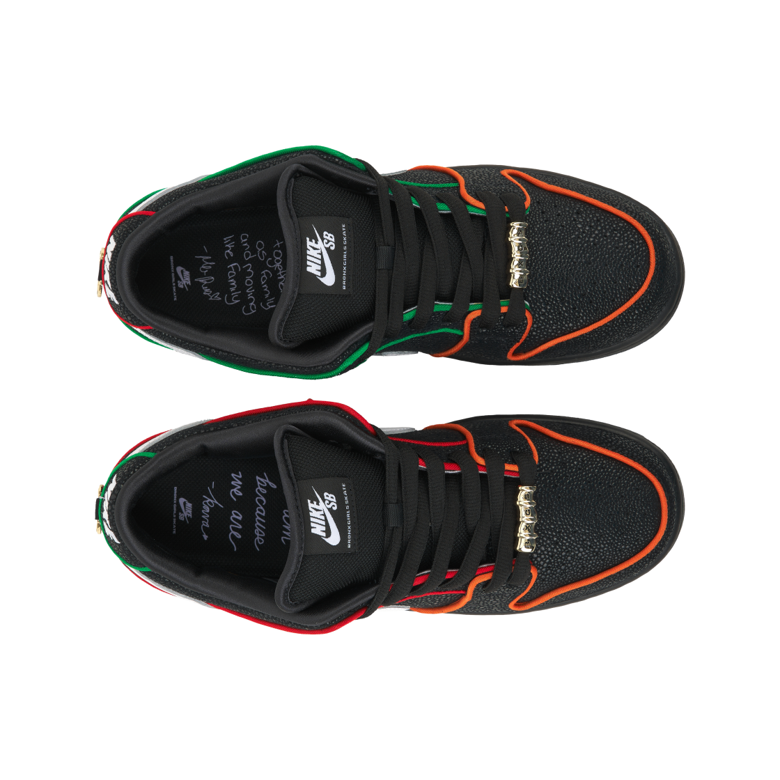 나이키 x 브롱크스 걸스 스케이트 SB 덩크 로우 블랙 앤 챌린지 레드(Nike x Bronx Girls Skate SB Dunk Low Black and Challenge Red) - 5