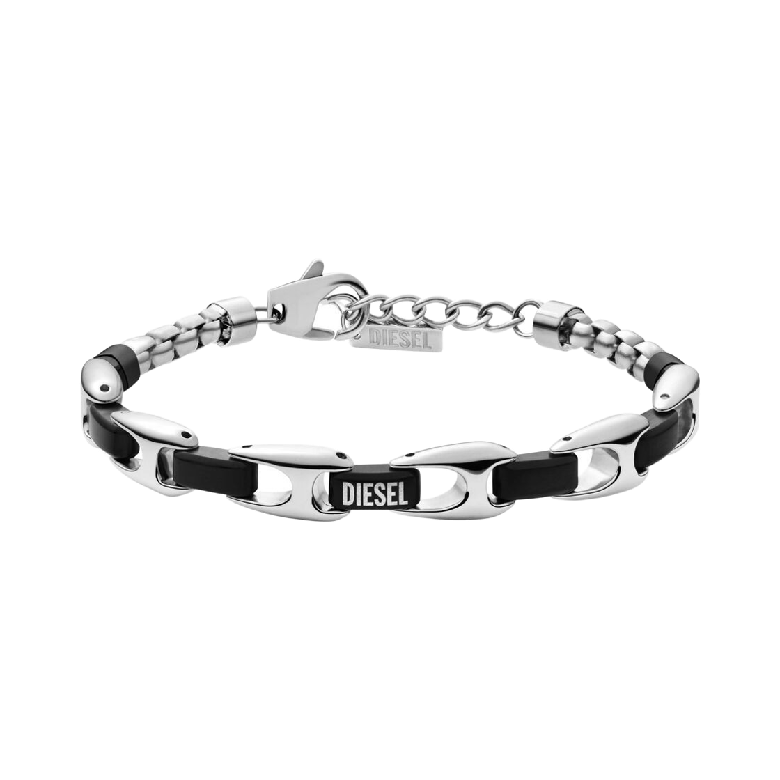 DX1634931 Diesel Dx1634931 Two-Tone Stainless Steel Chain Bracelet Silver Black