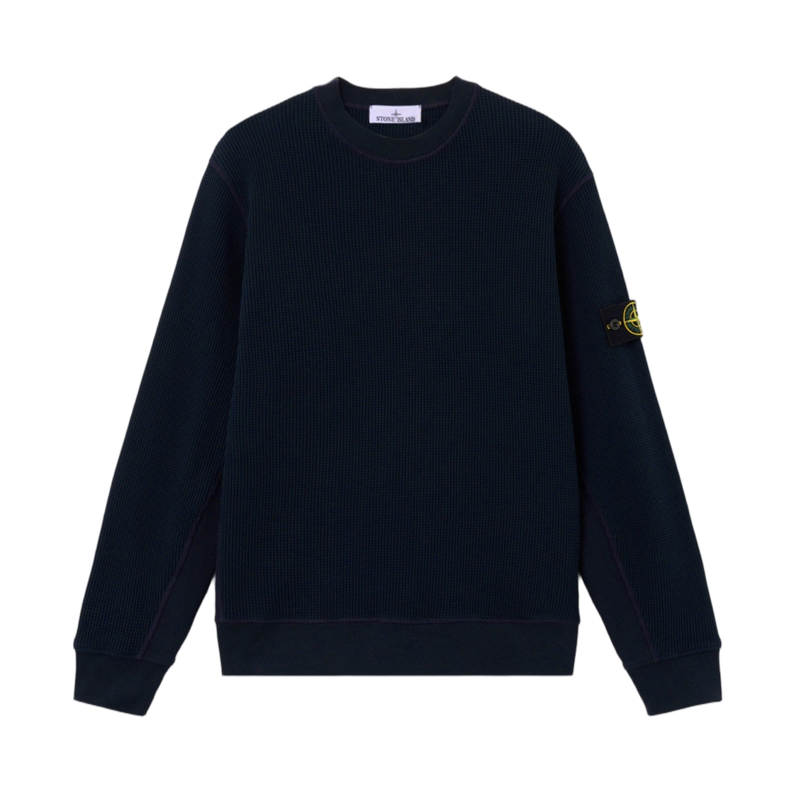 L1S1561000-56S0044-V0020 Stone Island 6100056 Organic Cotton Waffle Fleece Regular-Fit Crewneck Sweatshirt Navy Blue - 26SS