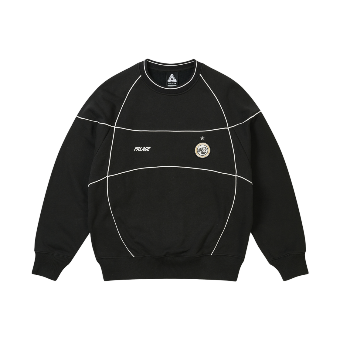 - Palace Pro Team Piped Crew Black - 26SS