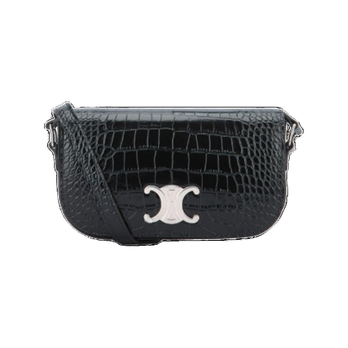 117893GSP 38SI 25F [15% 쿠폰] Celine Crocodile Embossing Small Crossbody Bag Black