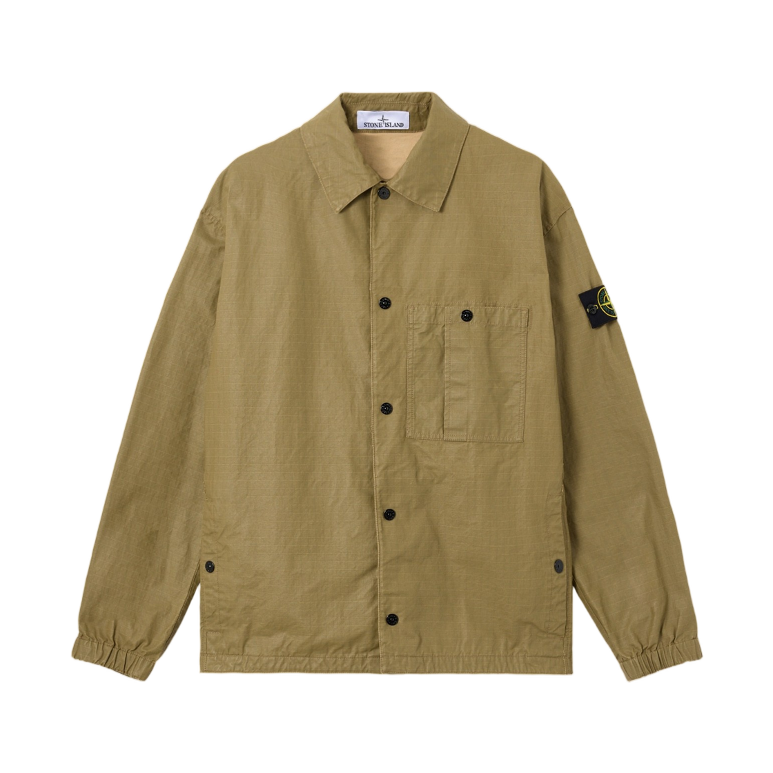 L1S1512000-18S0299-V005G Stone Island 1200018 Double-Coated Cotton Ripstop Comfort-Fit Overshirt with Pockets Military Green - 26SS