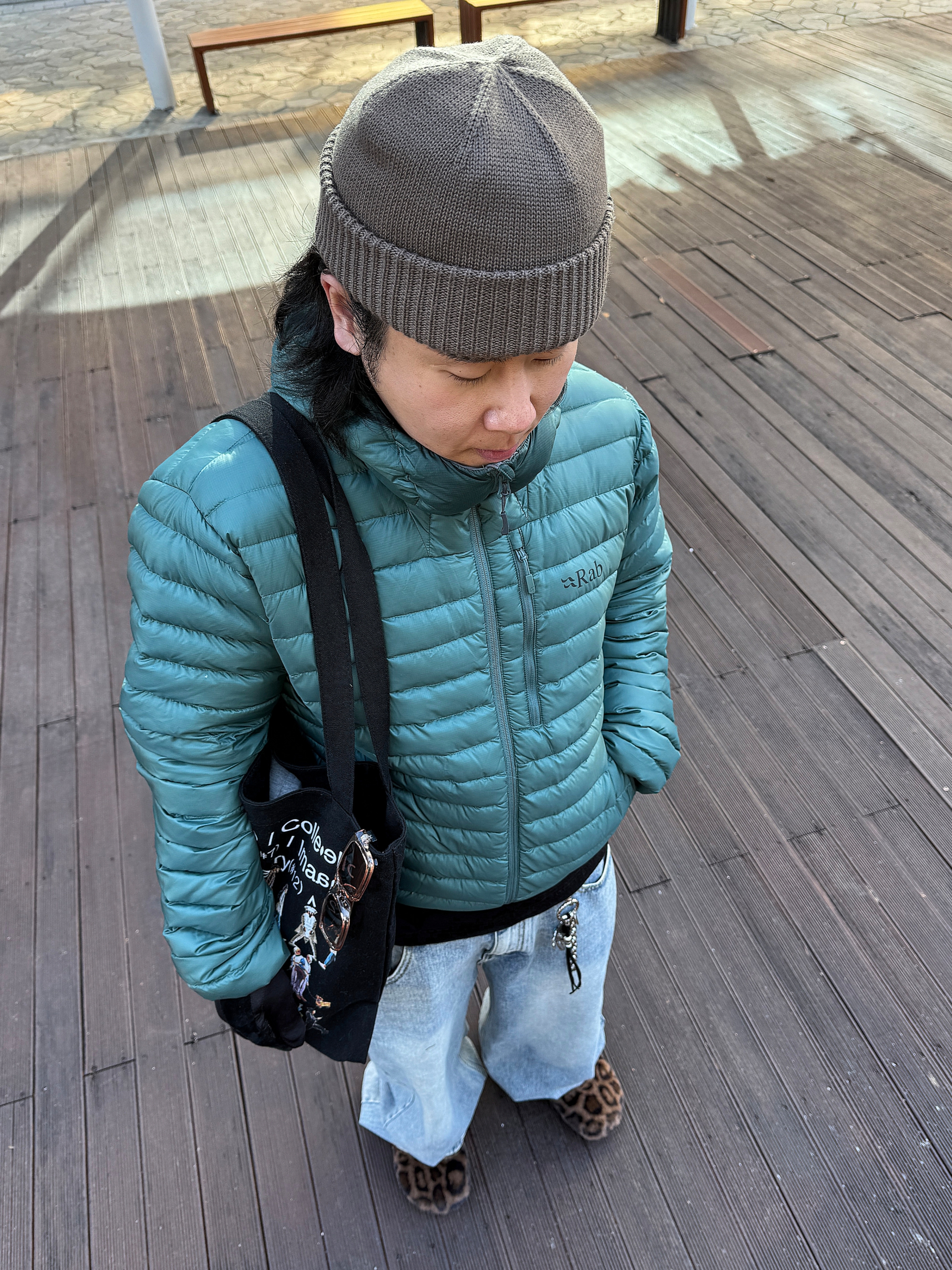 ferker Tico Leopard, Rab Microlight Alpine Jacket Sage 착용 스타일 - 5