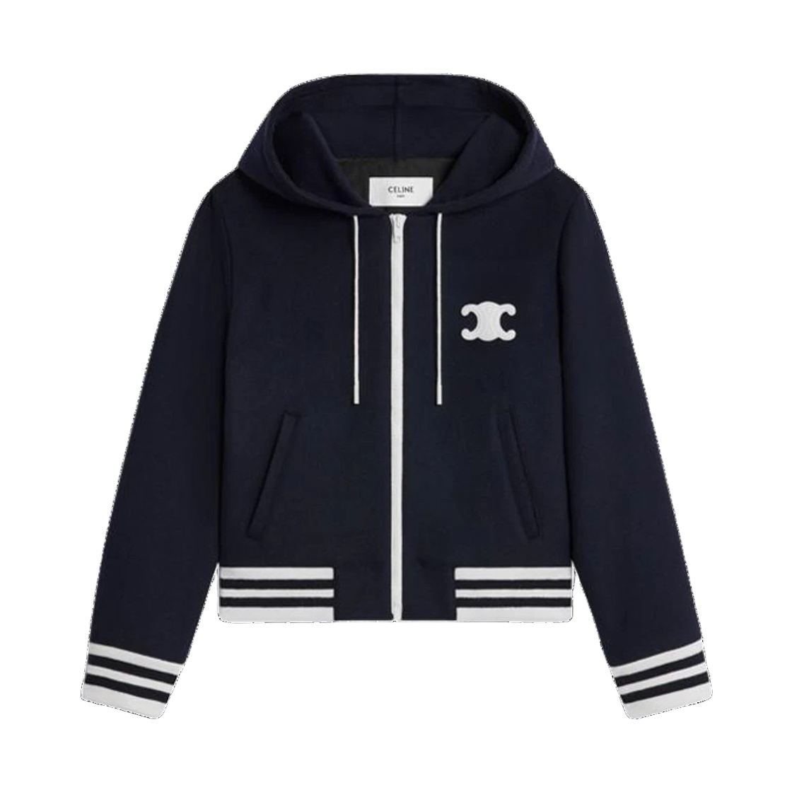 2W99C6700 07MR 24F [15% 쿠폰] (W) Celine Triomphe Cashmere Hooded Jacket Navy