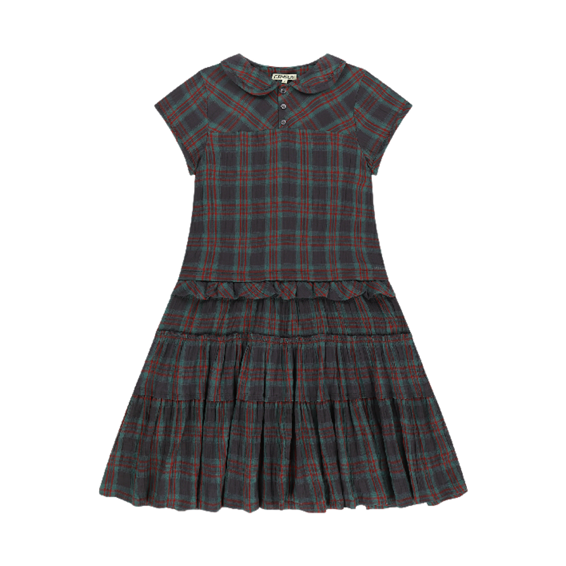 코이세이오 로우 엣지 체크 원피스 퍼플(COYSEIO Raw Edge Check One Piece Purple)