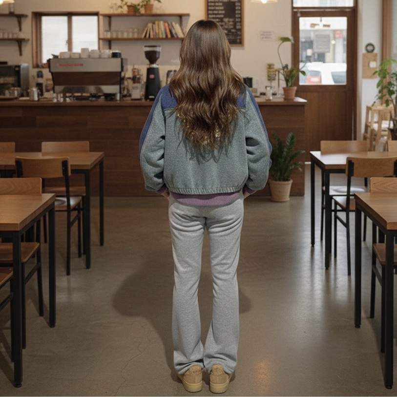 Kapital 5G Wool Bone Crewneck Sweater Light Purple, Levi's x Denim Tears Track Jacket Mid Indigo Wash 착용 스타일