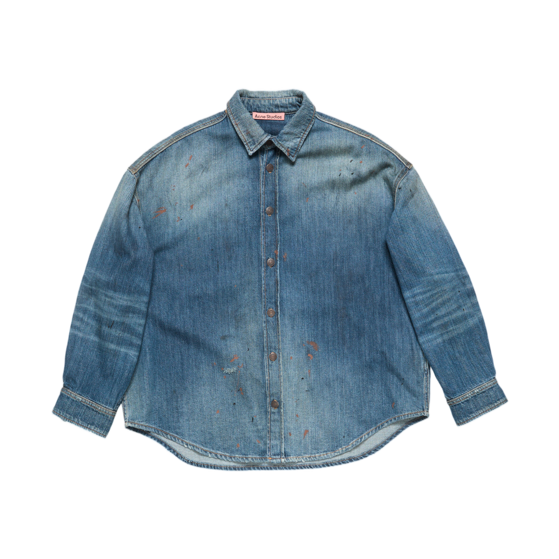CB0124-863 Acne Studios Denim Button-Up Shirt Mid Blue