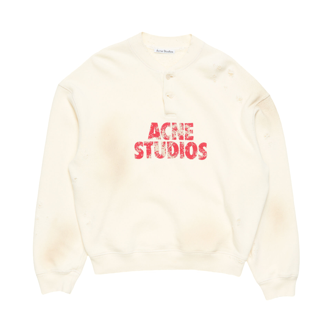 (W) 아크네 스튜디오 플리스 로고 스웨트셔츠 오프 화이트((W) Acne Studios Fleece Logo Sweatshirt Off White) - 1