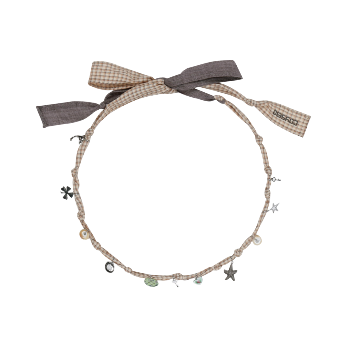 코이세이오 로우 패브릭 네클리스 애쉬 브라운(COYSEIO Raw Fabric Necklace Ash Brown)