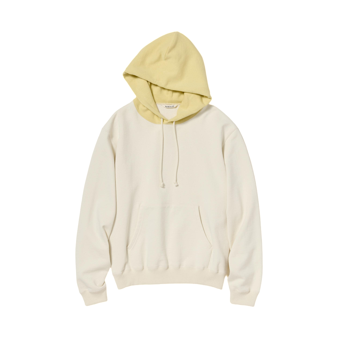 A26SP01TU Auralee Smooth Soft BD Sweat P/O Parka Smoky White Light Yellow - 26SS
