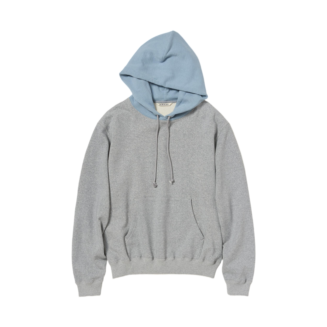 A26SP01TU Auralee Smooth Soft BD Sweat P/O Parka Top Gray Dusty Blue - 26SS