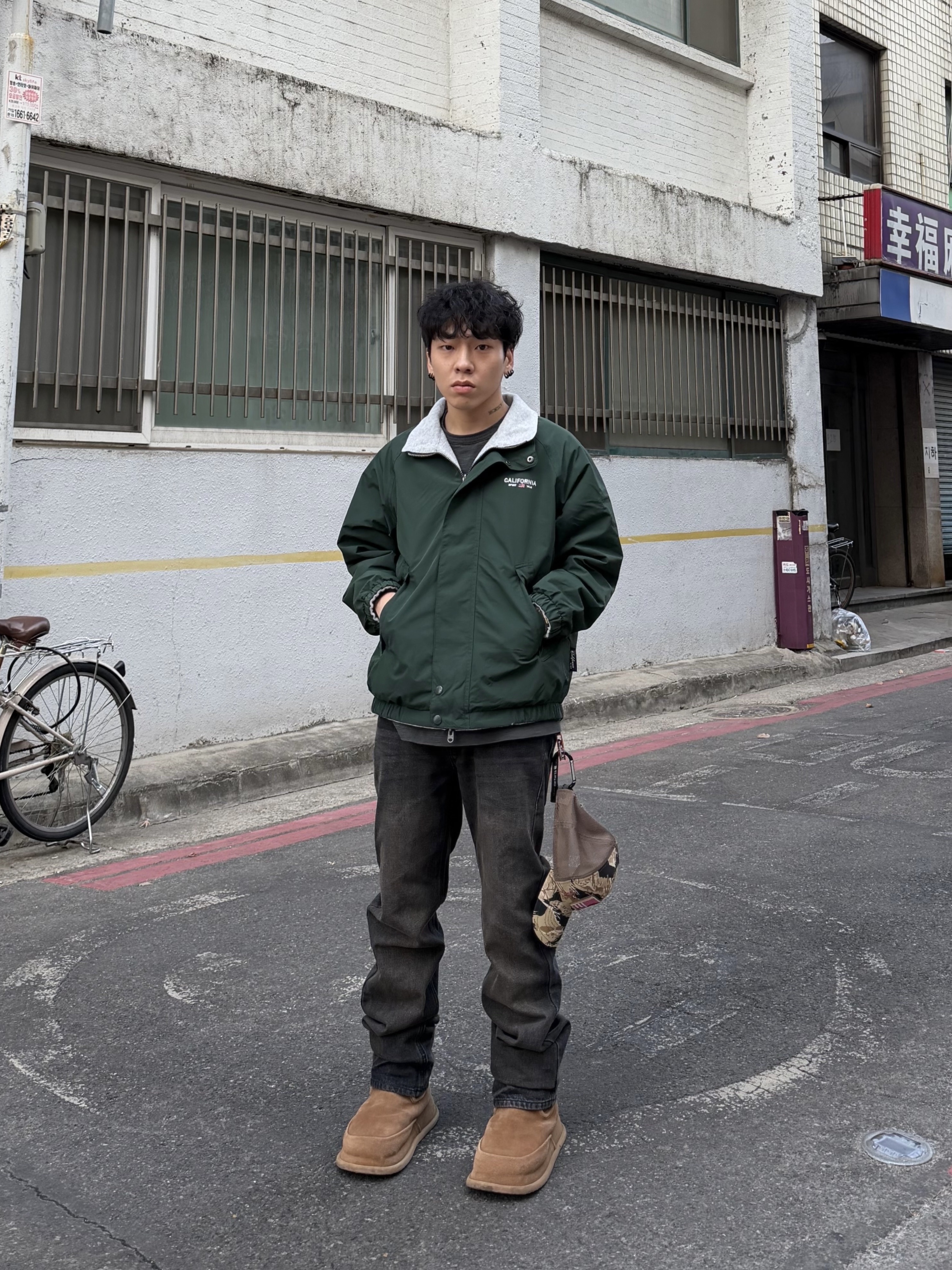 NONPARKING X kinchi N Road Boots Brown 착용 스타일 - 2