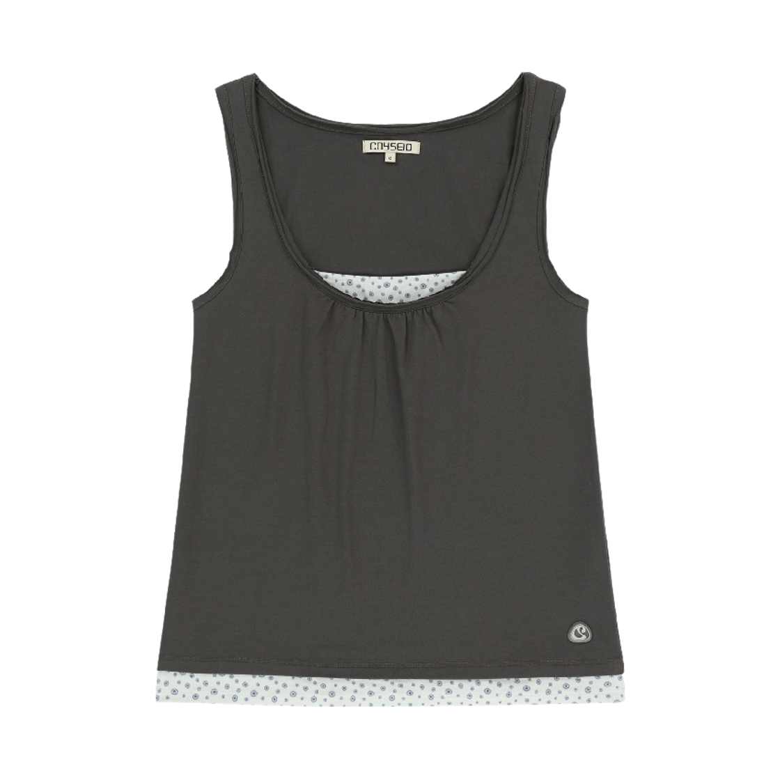 CY26SSTOSV003 COYSEIO Dudu Layered Sleeveless Charcoal