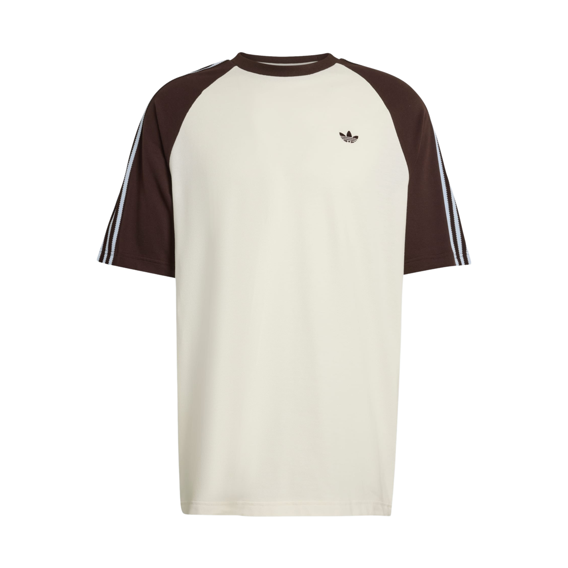HZ3830 Adidas Originals Britcore Short Sleeve Ringer T-Shirt Off White Aurora Coffee - KR Sizing