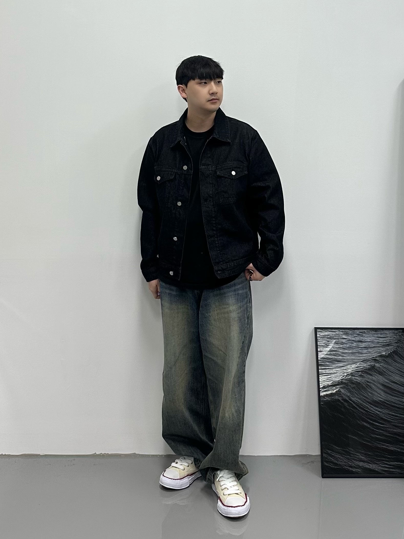 Maison Mihara Yasuhiro Peterson OG Sole Canvas Low-top Sneakers Natural 착용 스타일 - 2