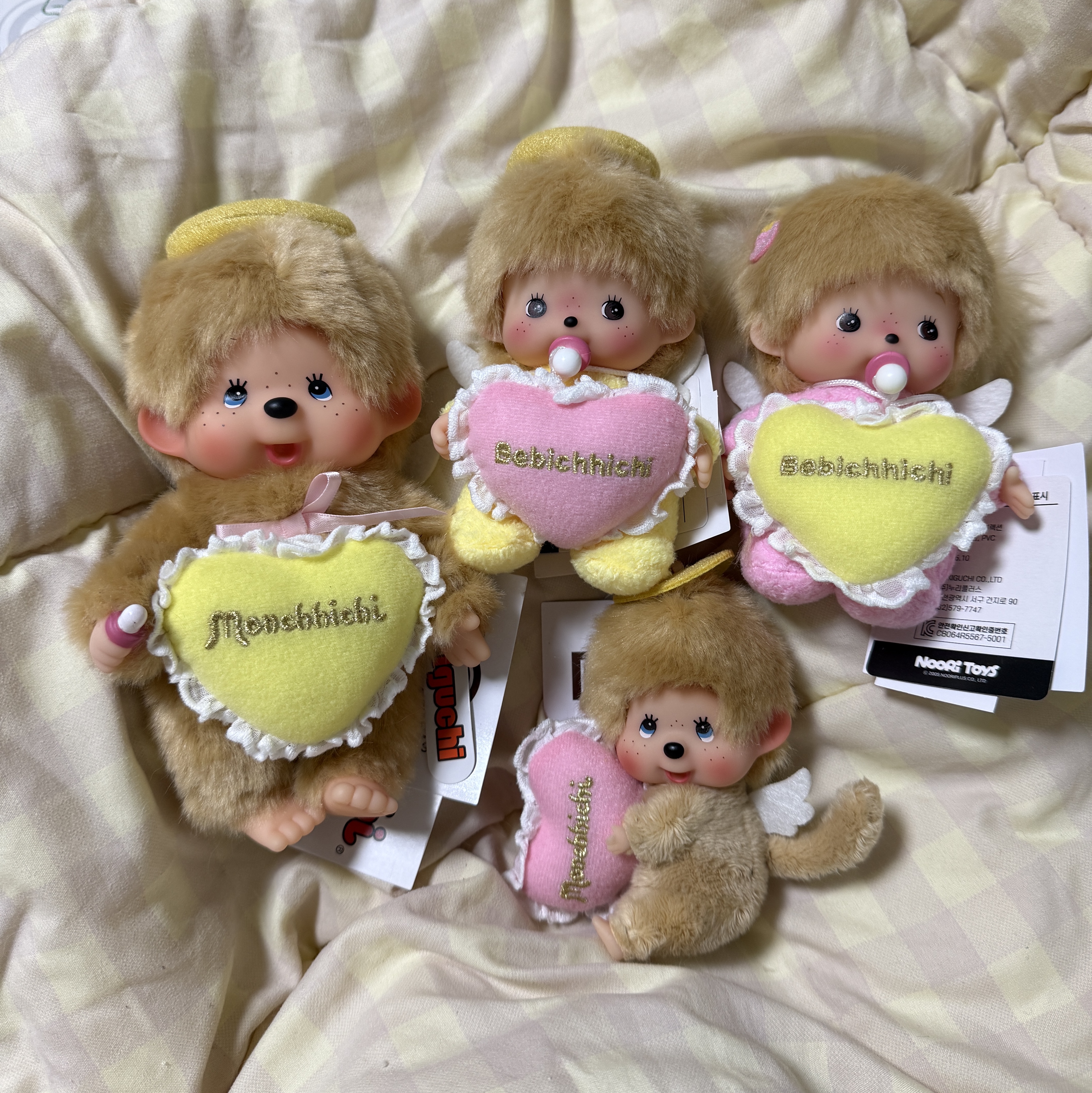 Monchhichi Love Happy Angel Bebichhichi S Boy, Monchhichi Love Happy Angel Bebichhichi S Girl 착용 스타일