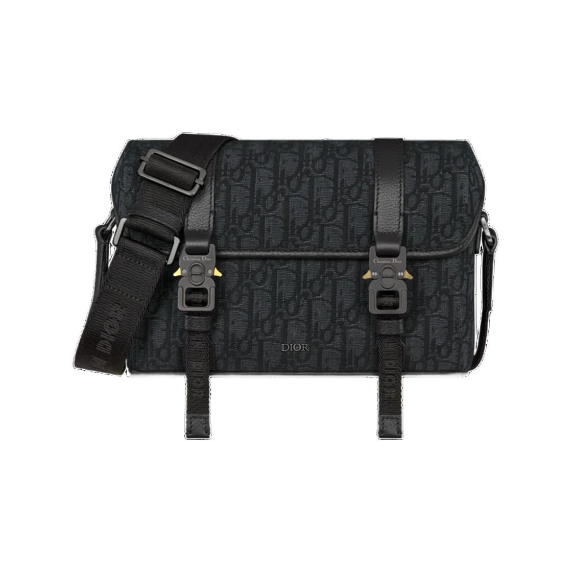 1ESPO333YKY H03E 25S [15% 쿠폰] Dior Hit The Road Messenger Bag with Flap Dior Oblique Jacquard and Grained Calfskin Black