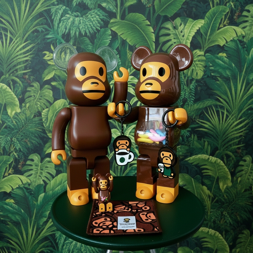 Bearbrick x BAPE Baby Milo Ear Clear Ver. 400%, Bearbrick x BAPE Baby Milo and Banana 100% & 400% Set 착용 스타일 - 2