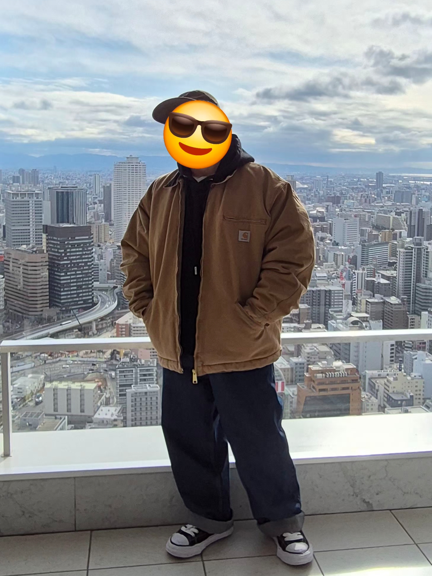 Carhartt WIP Detroit Jacket Hamilton Brown Tobacco, Maison Mihara Yasuhiro Peterson23 OG Sole Canvas Low-top Sneakers Black 착용 스타일
