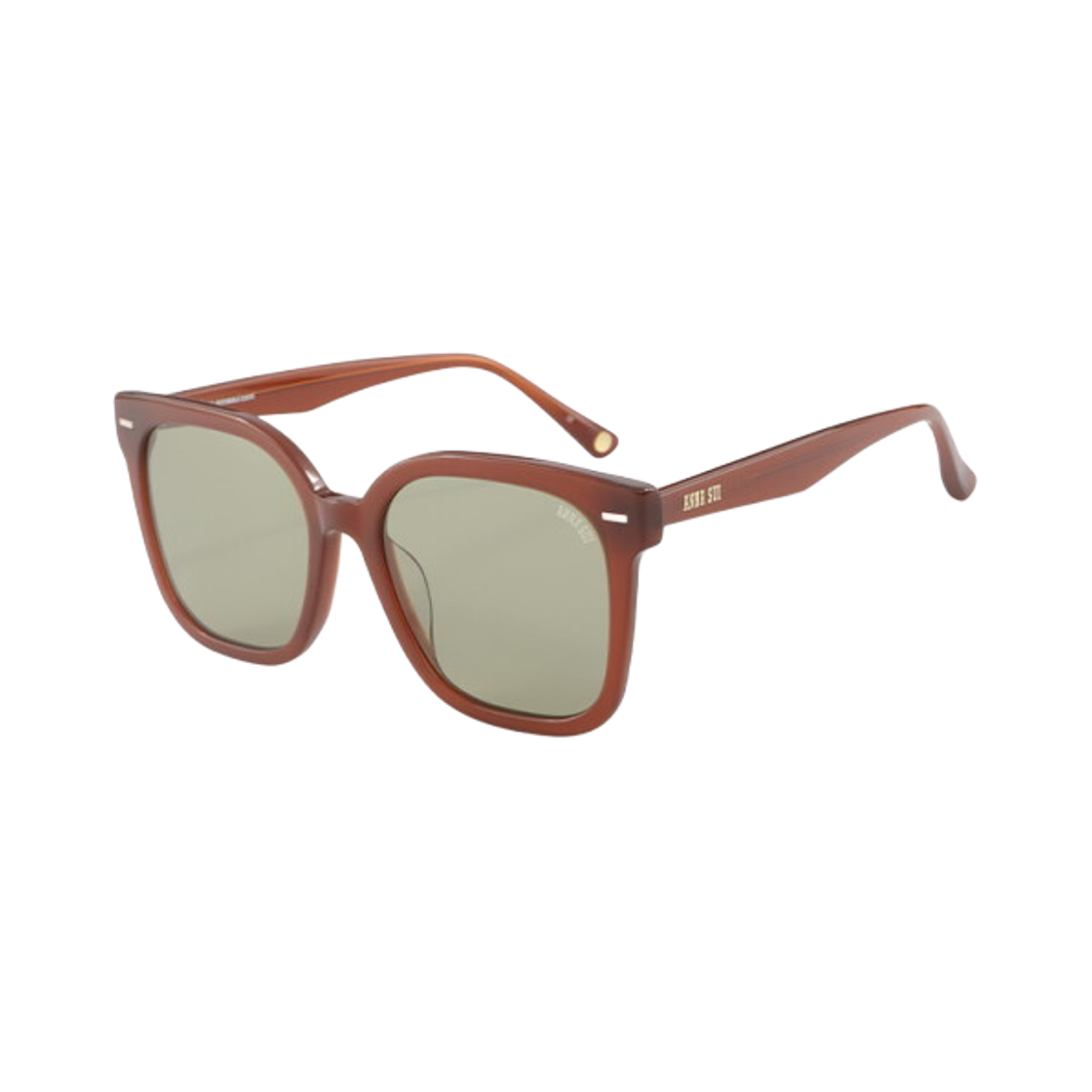 - (W) Anna Sui Square Sunglasses Brown Green