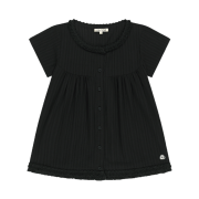 COYSEIO Fringe Shirring Blouse Black