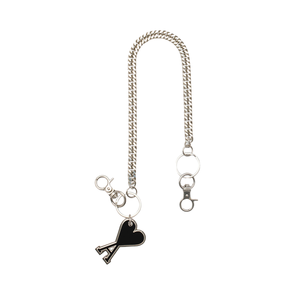 UKR900-363-001 AMI de Coeur Plain Chain Keyring Black