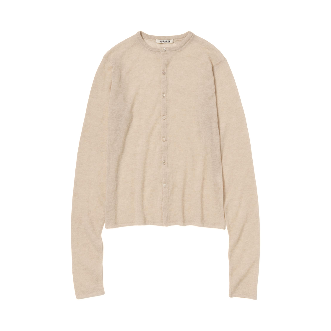 (W) 오라리 시어 캐시미어 니트 가디건 탑 베이지 - 26SS((W) Auralee Sheer Cashmere Knit Cardigan Top Beige - 26SS) - 1