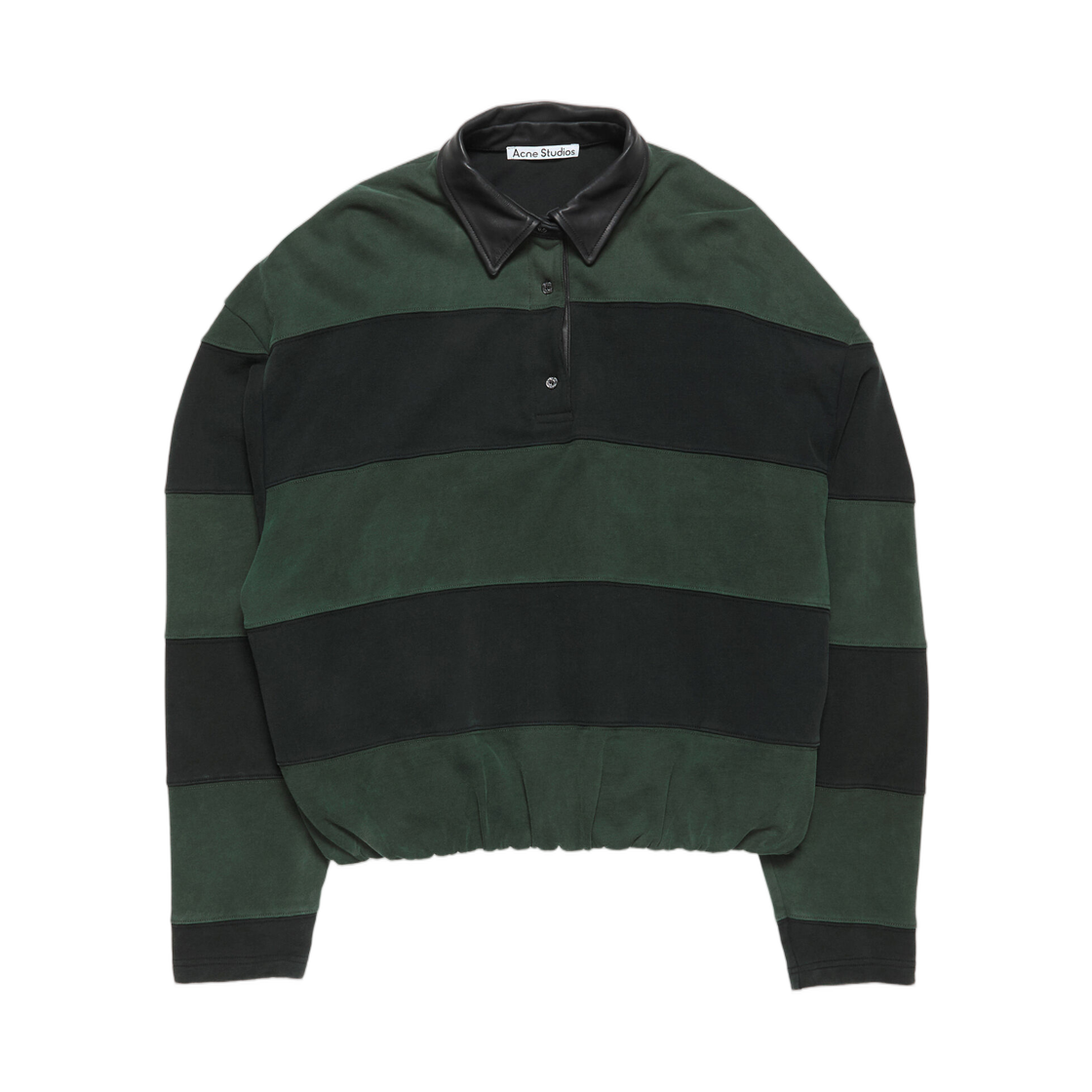 아크네 스튜디오 스트라이프 폴로 스웨터 포레스트 그린 블랙(Acne Studios Striped Polo Sweater Forest Green Black) - 1