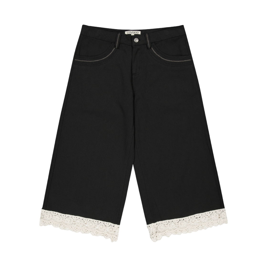 코이세이오 니트 레이스 팬츠 블랙(COYSEIO Knit Lace Pants Black)