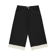 COYSEIO Knit Lace Pants Black