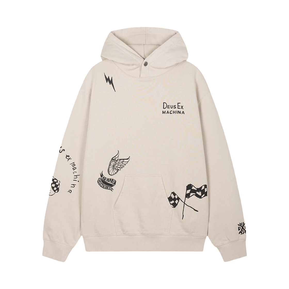 - Deus Ex Machina Doodle Dyed Hoodie Ecru