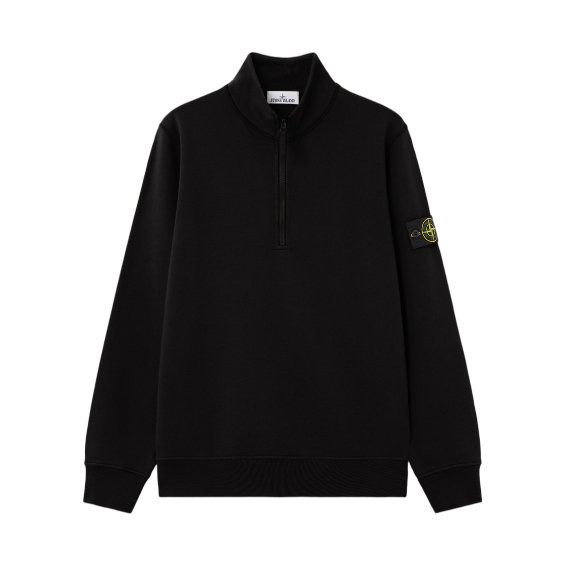 L1S1561000-70S0051-V0029 Stone Island 6100070 Organic Cotton Fleece Regular-Fit Half-Zip Sweatshirt Black - 26SS